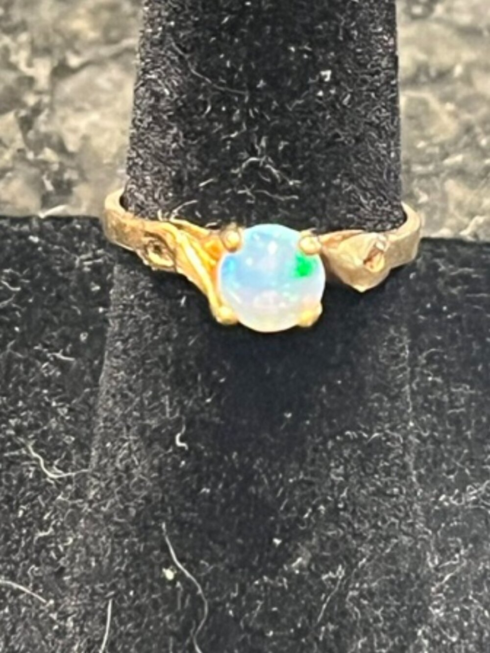 10k Yellow Gold Fiery Opal Ring – Size 5 – Feminine & Delicate